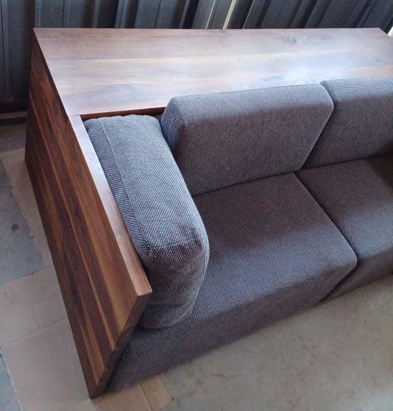 ウォールナット無垢材　テーブル付きソファー　検、飛騨家具、柏木工　引き取り希望