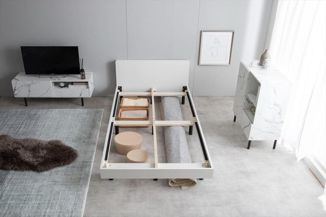 【送料無料】【SD】コンセント宮付きすのこベッド(マットレス付き) 収納 天然木