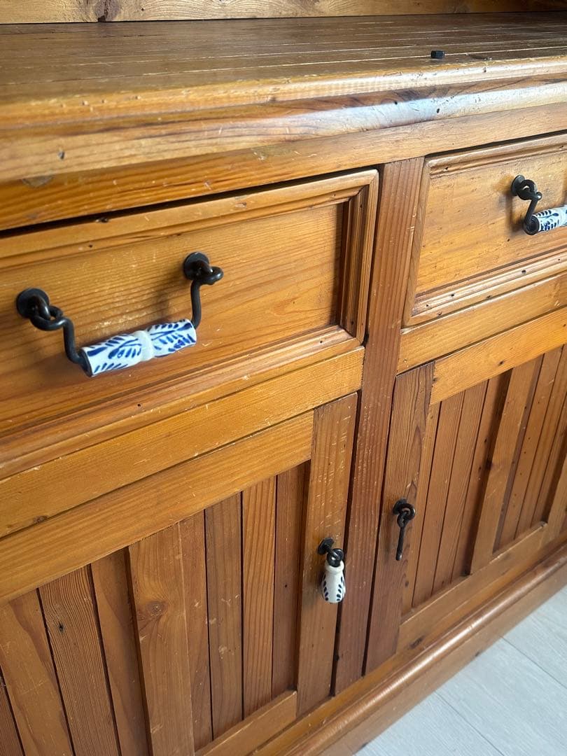 北欧風カップボード　ナチュラルウッド