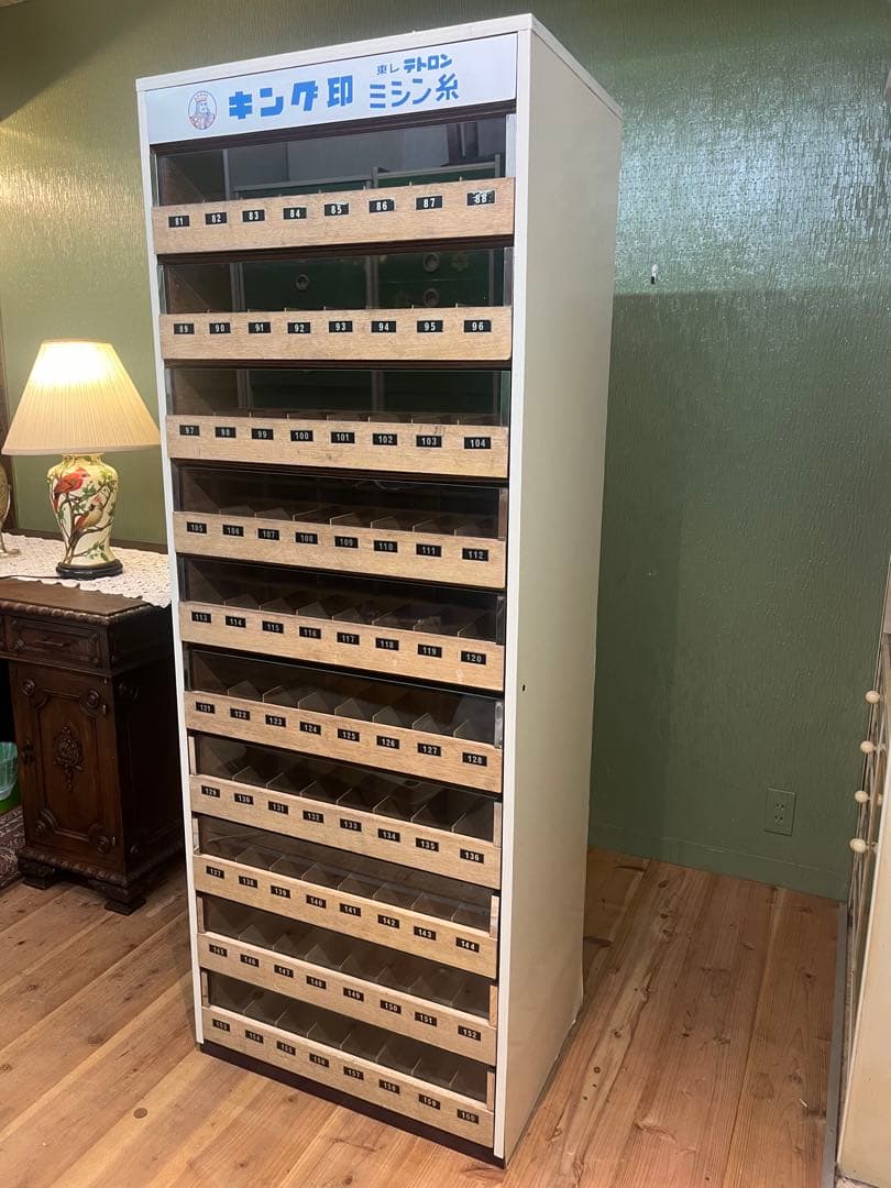 ミシン糸ケース 収納棚 昭和レトロ 特大 インテリア アンティーク 当時物