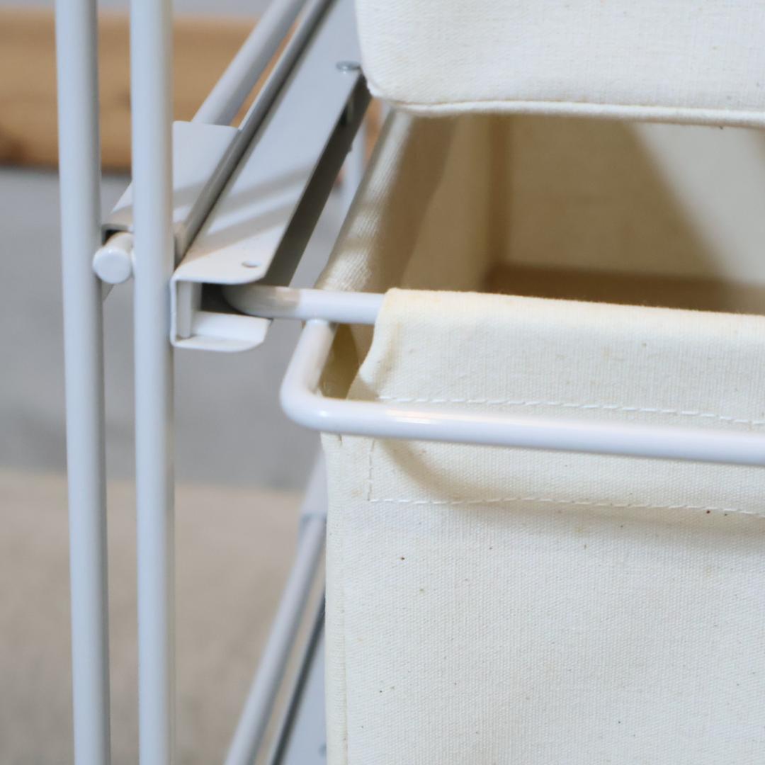 無印良品 MUJI スチール4段 帆布バスケット付き ユニットシェルフ チェスト