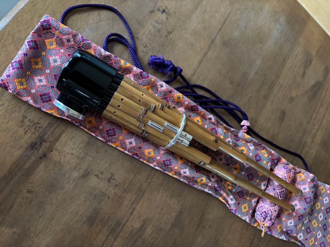 竹製 笙 専用ケース付き 約60cm