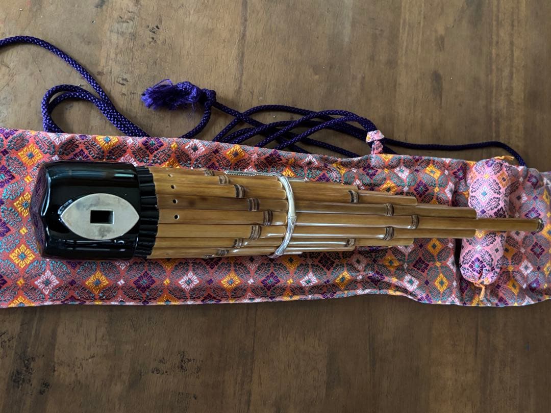 竹製 笙 専用ケース付き 約60cm