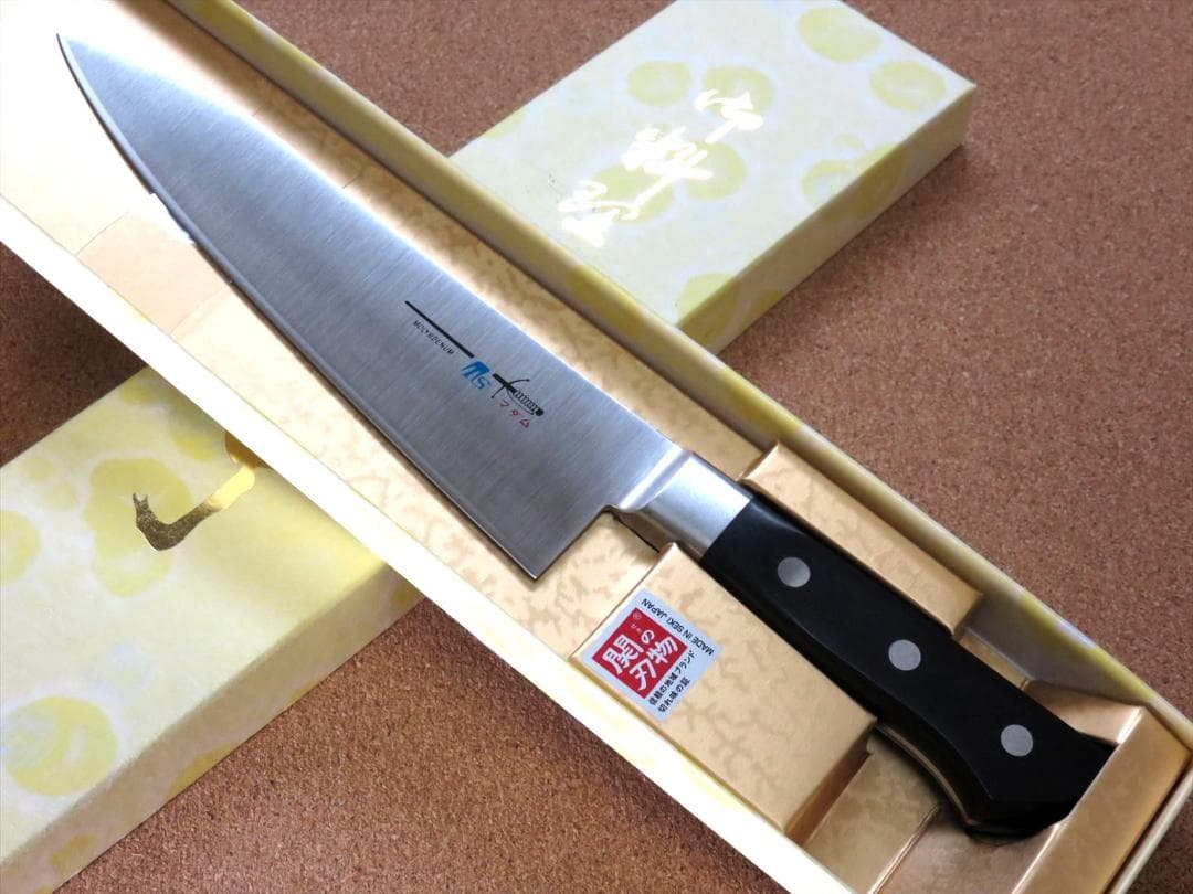 関の刃物 牛刀 180mm クロムモリブデン 口金付き 魚 肉切り 両刃万能包丁