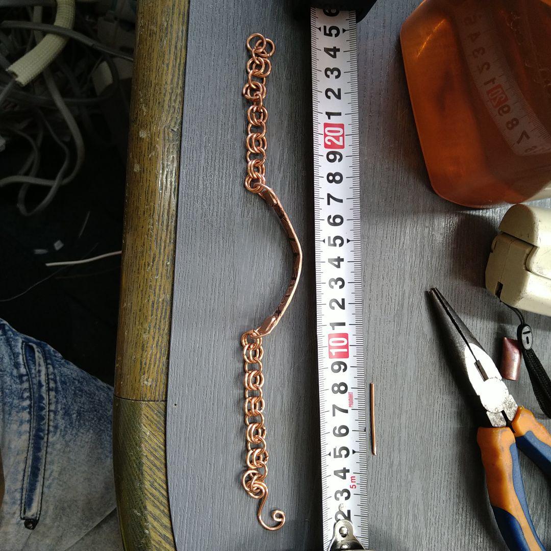 国産　純銅　銅ブレスレット　ルーン文字