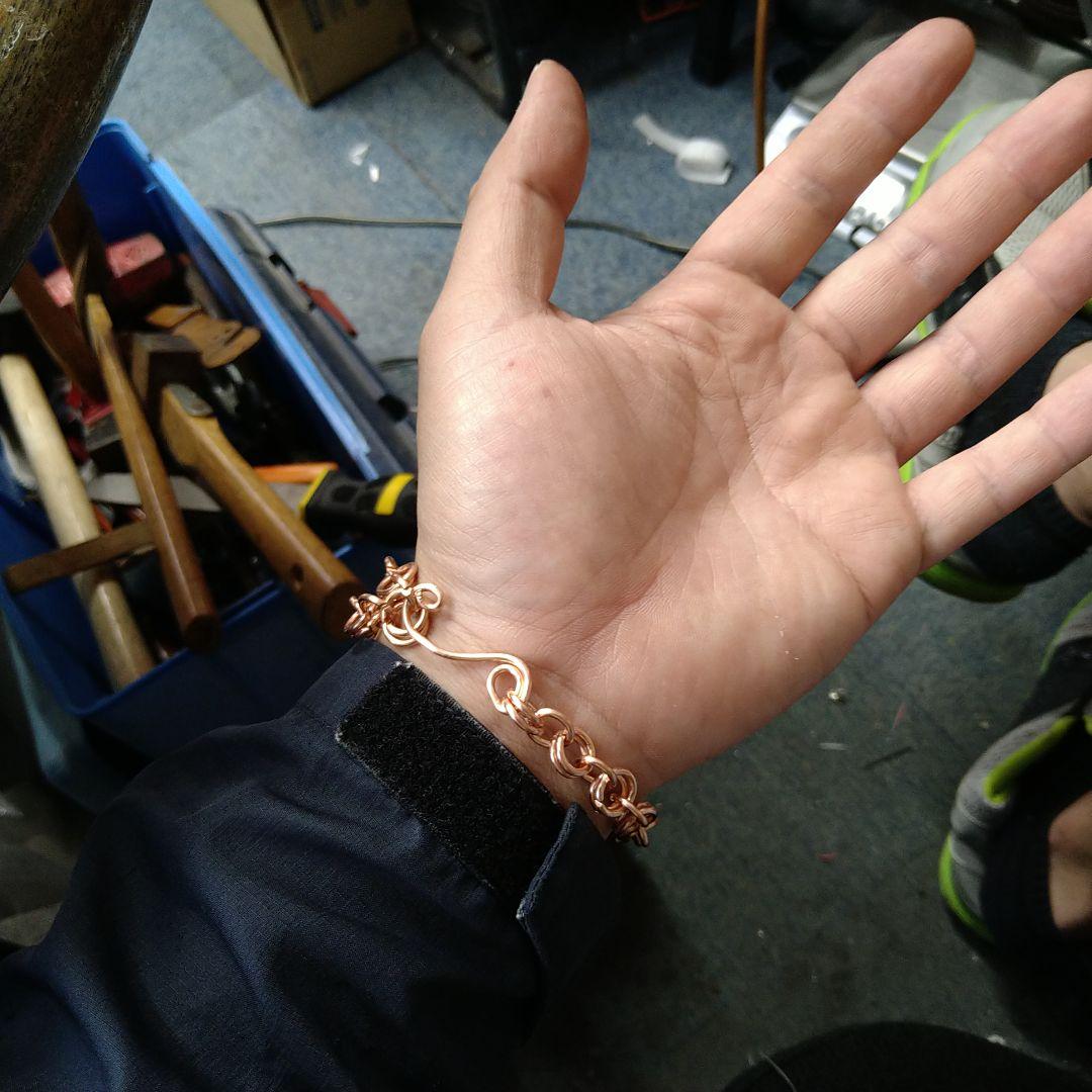 国産　純銅　銅ブレスレット　ルーン文字