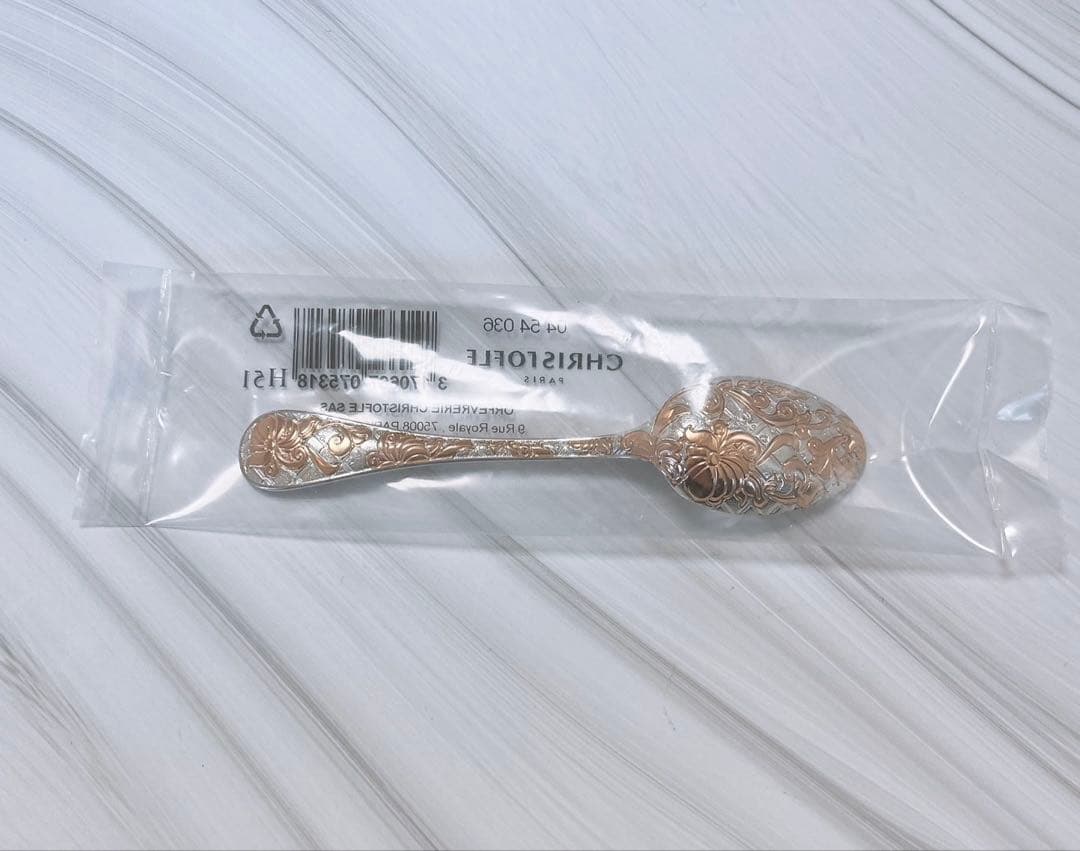 【未使用】クリストフル ジャルダンエデン デミタススプーン パーシャリーピンク