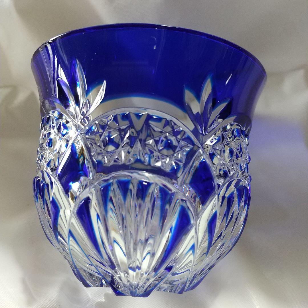 青被せ切子 冷茶グラス