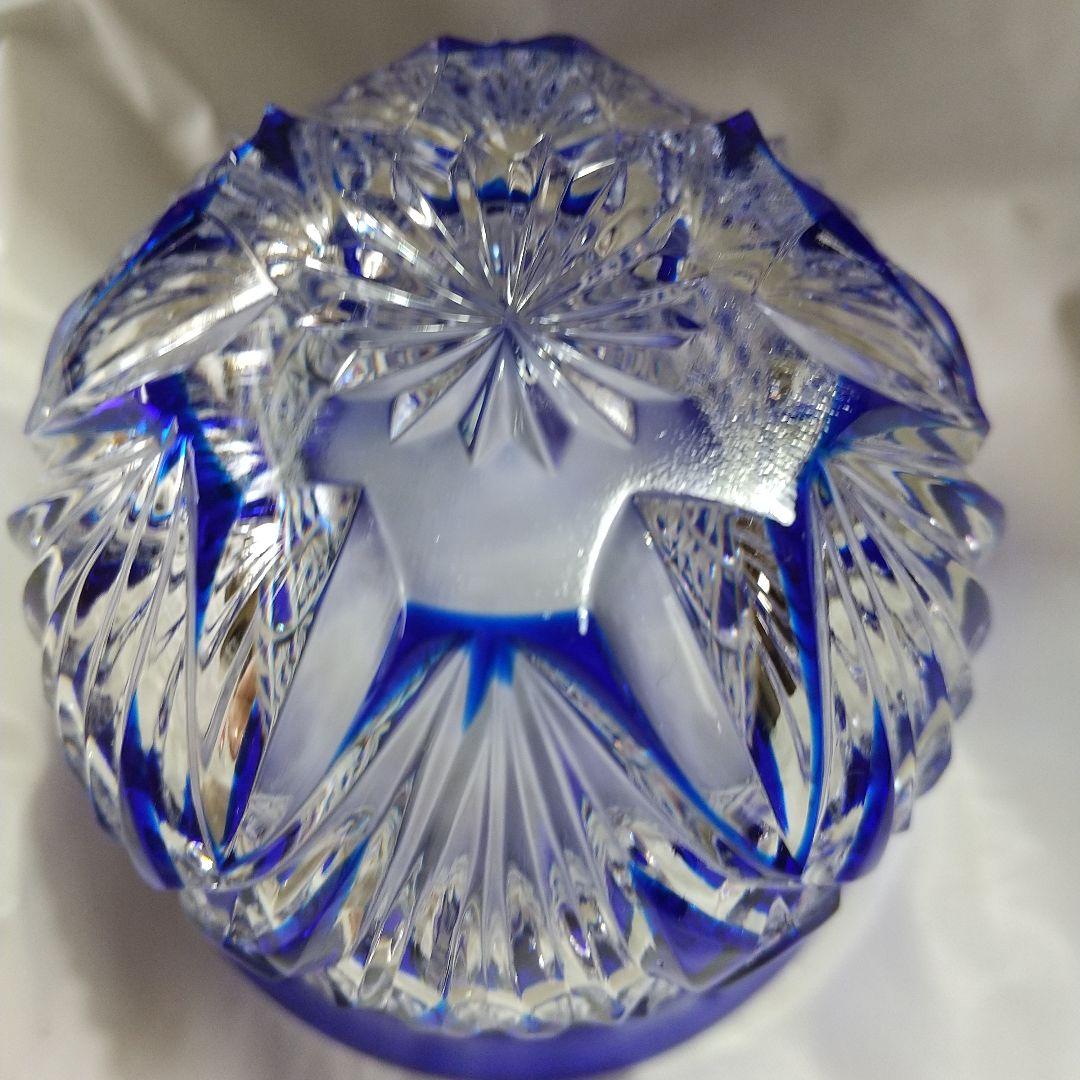 青被せ切子 冷茶グラス