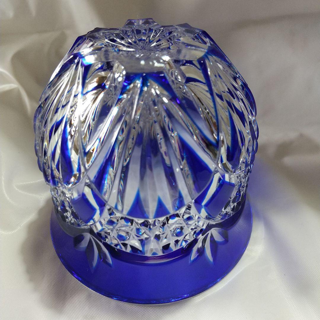 青被せ切子 冷茶グラス