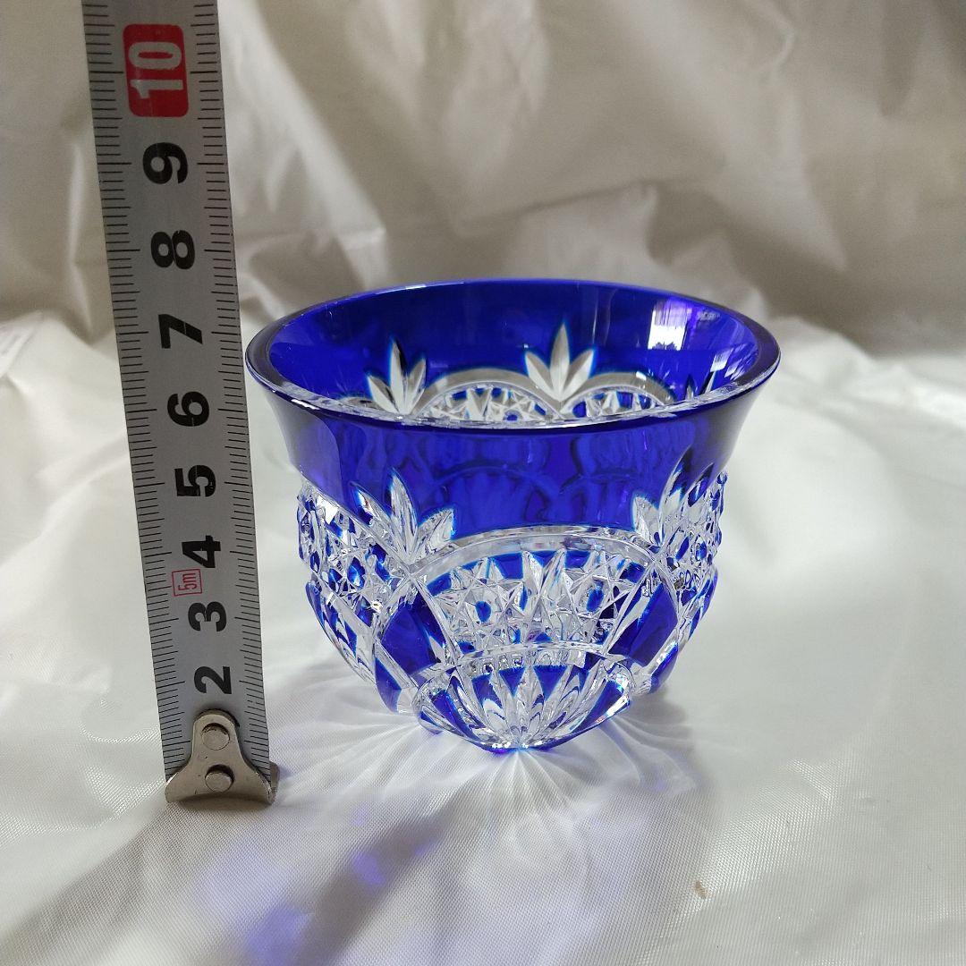 青被せ切子 冷茶グラス