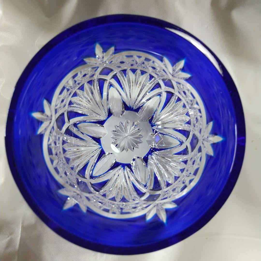 青被せ切子 冷茶グラス