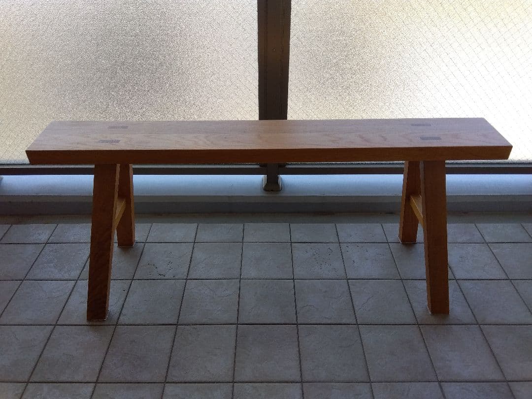 無印良品　長椅子　スツール　長さ100cm　オーク材