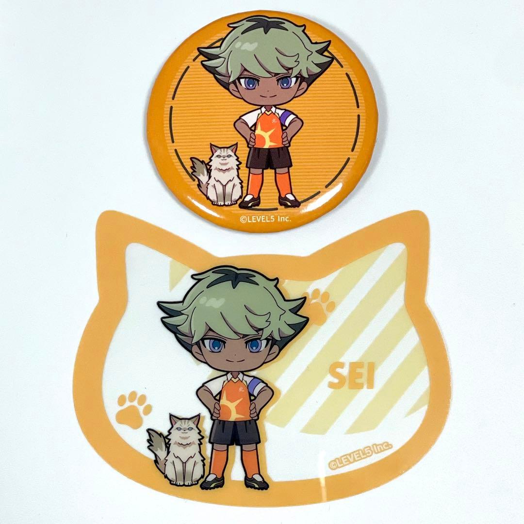 イナズマイレブン イナイレ まねきねこ 缶バッジ 猫型クリアカード 空