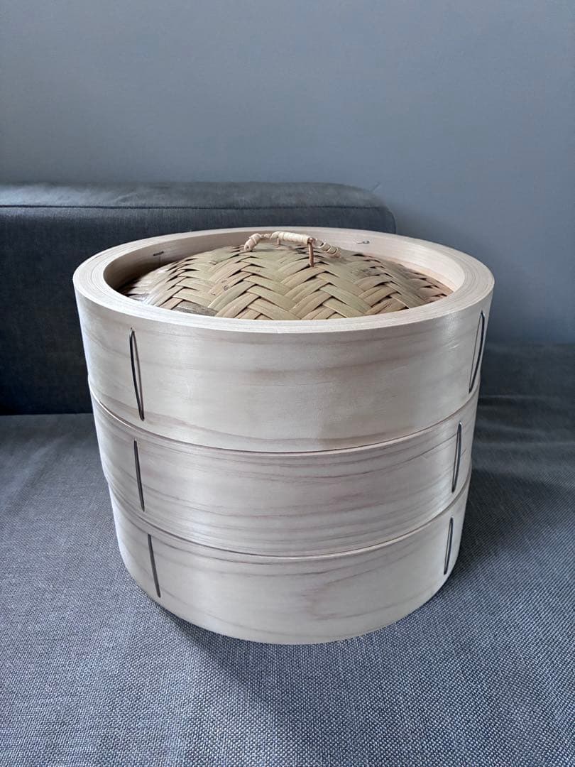 希少な国産檜中華蒸籠　せいろ　印なし 日本製30cm 2段＋蓋　ひのき　桧