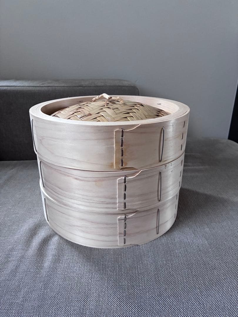 希少な国産檜中華蒸籠　せいろ　印なし 日本製30cm 2段＋蓋　ひのき　桧