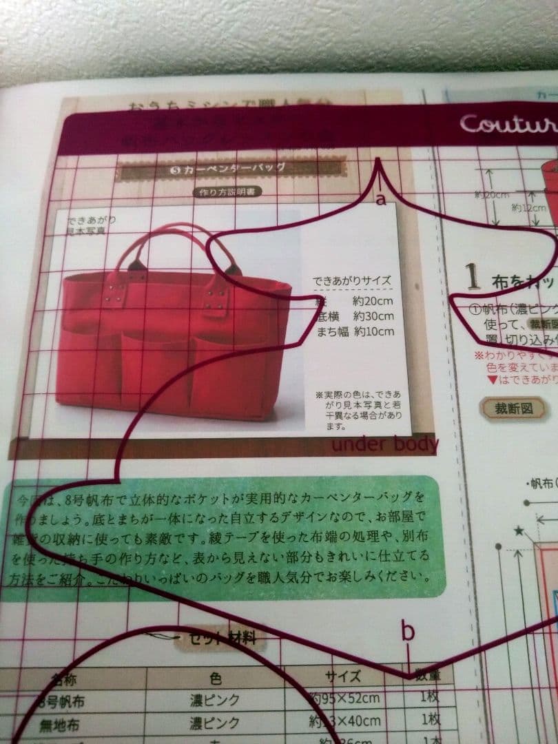 フェリシモ　帆布バッグレッスンの会　6セット　クチュリエ　基本からマスター