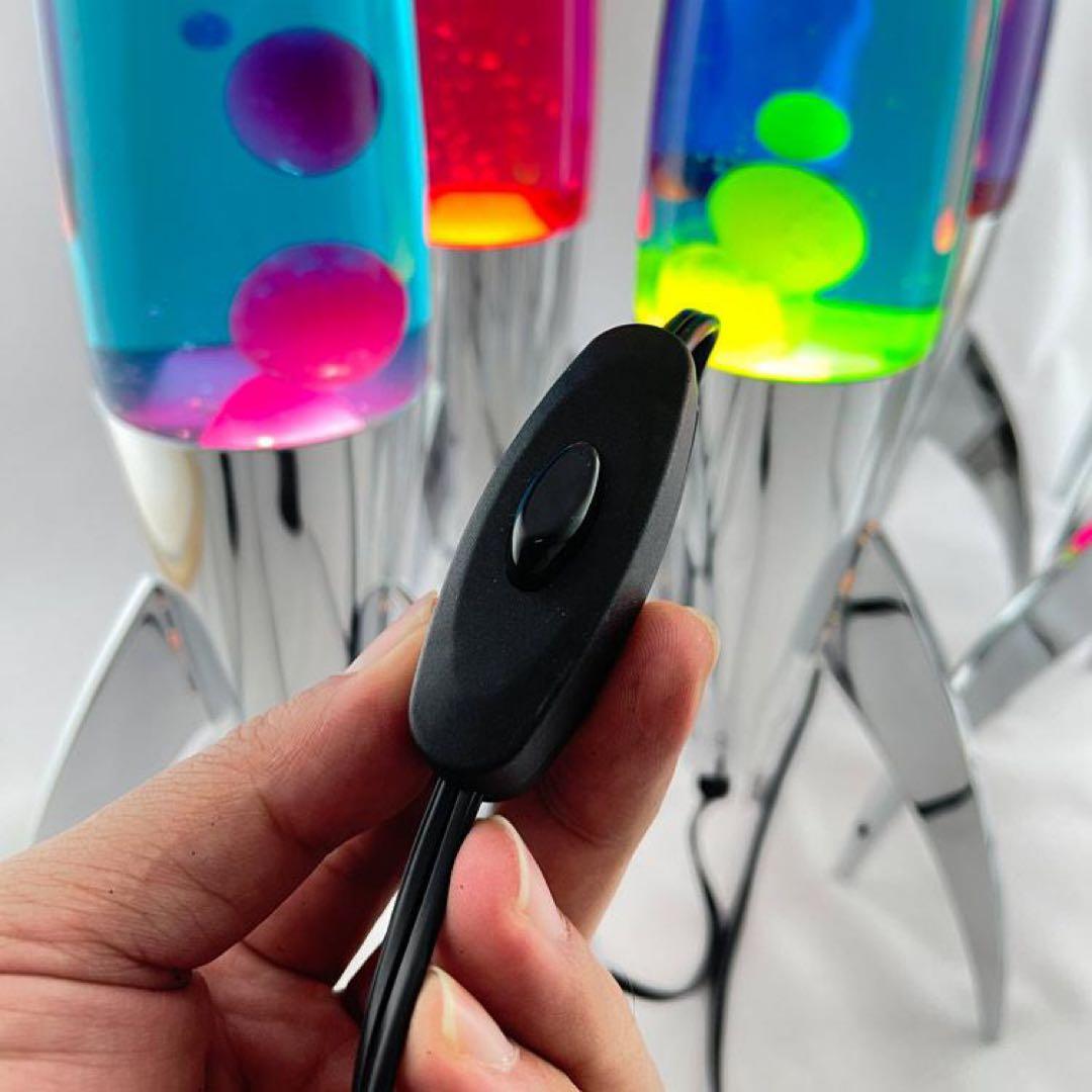 【新品未使用、送料込み】レトロ ロケット ラバ ランプ ブルー／グリーン