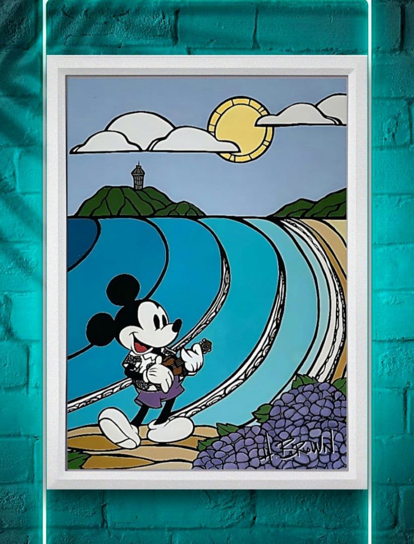 ヘザーブラウン・サーフミッキー【A4サイズ写真ポスターフレーム付き５点セット】