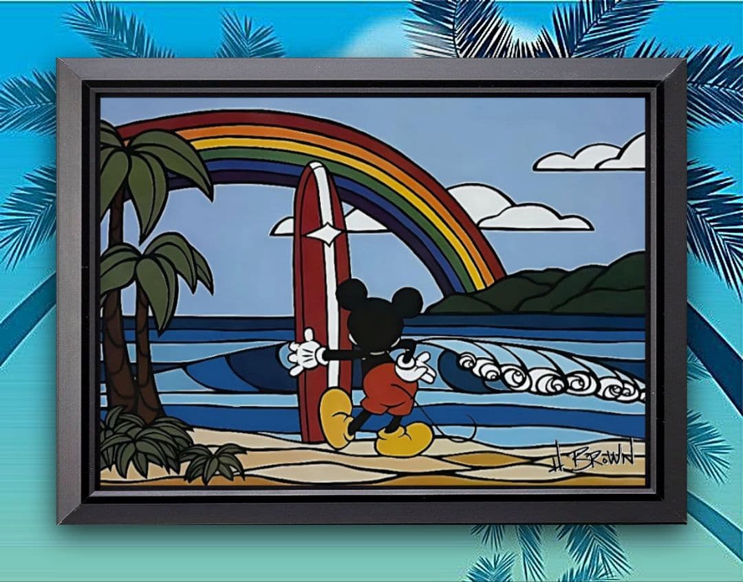 ヘザーブラウン・サーフミッキー【A4サイズ写真ポスターフレーム付き５点セット】