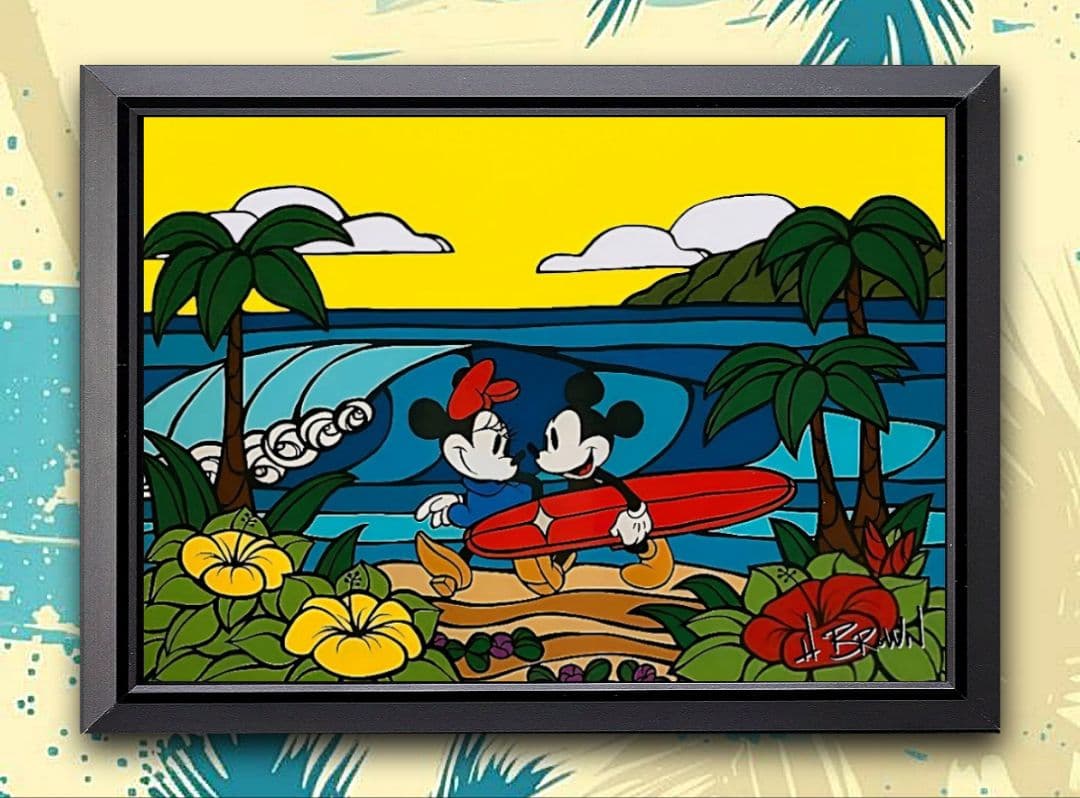 ヘザーブラウン・サーフミッキー【A4サイズ写真ポスターフレーム付き５点セット】