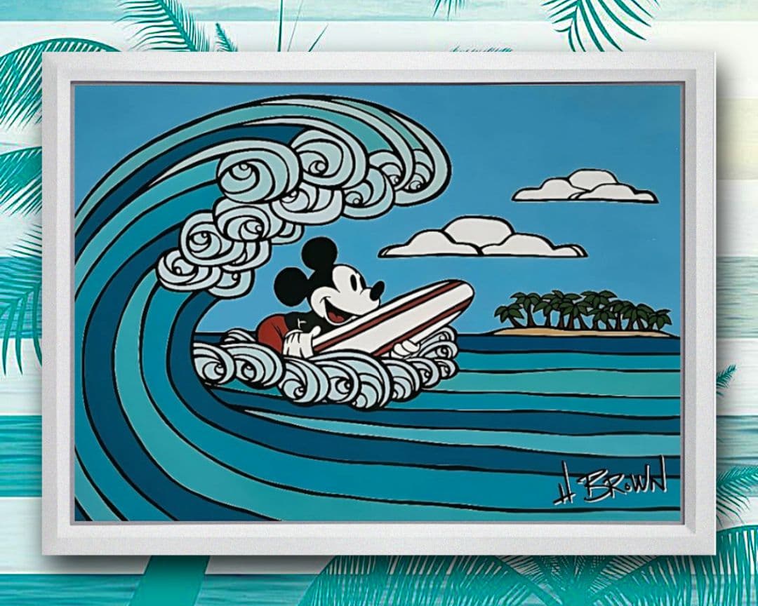 ヘザーブラウン・サーフミッキー【A4サイズ写真ポスターフレーム付き５点セット】