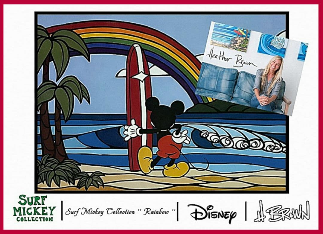 ヘザーブラウン・サーフミッキー【A4サイズ写真ポスターフレーム付き５点セット】