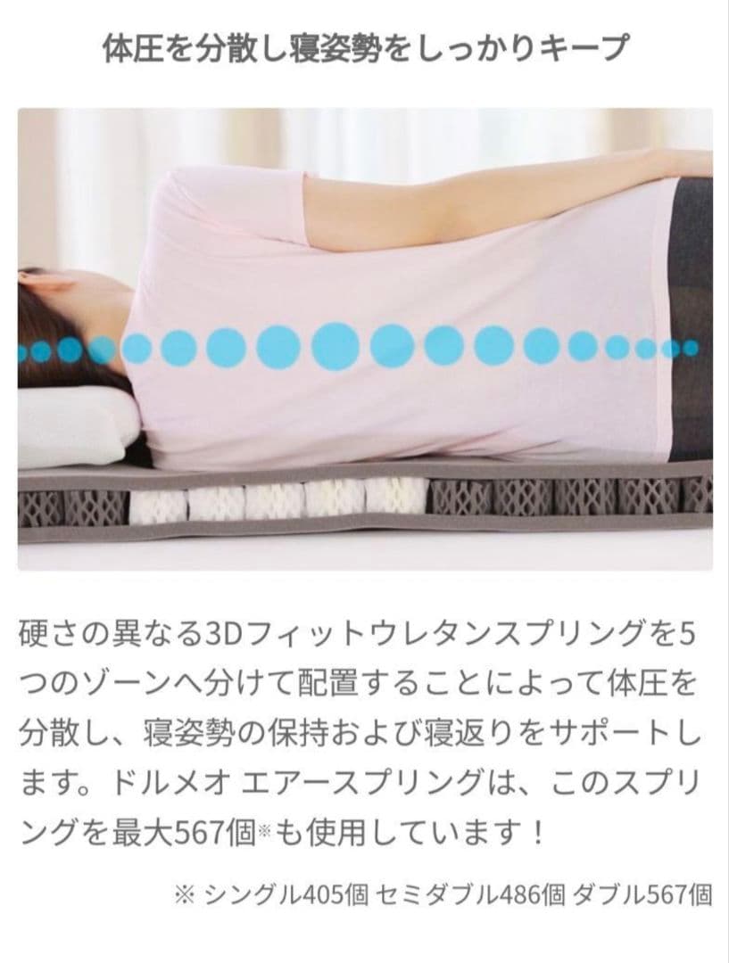 DORMEO セミダブル エアースプリングマットレス