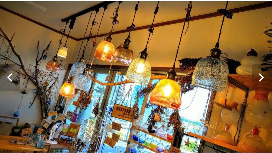 琉球ガラス　ペンダントライト　照明　ランプ