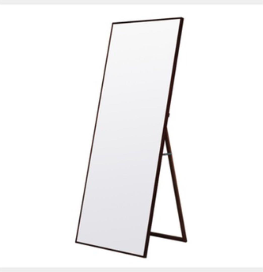 細枠スタンドミラー 幅60cm◇国産の木目が美しい全身鏡