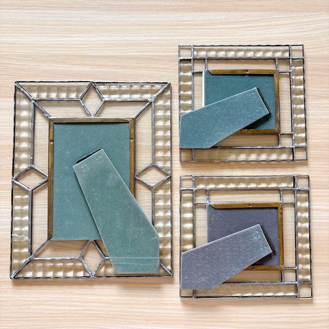 ステンドグラス フォトフレーム 写真立て 3つセット おしゃれ 海外風