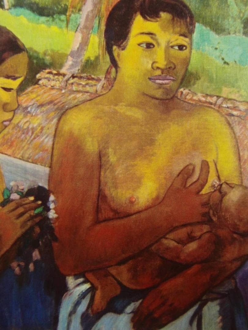 ポール・ゴーギャン、【捧げ物】、希少な画集画より、新品高級額・額装付