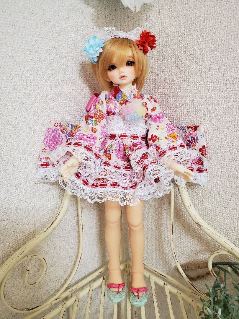 43センチ女の子　SDMサイズ　着物　ロリータ