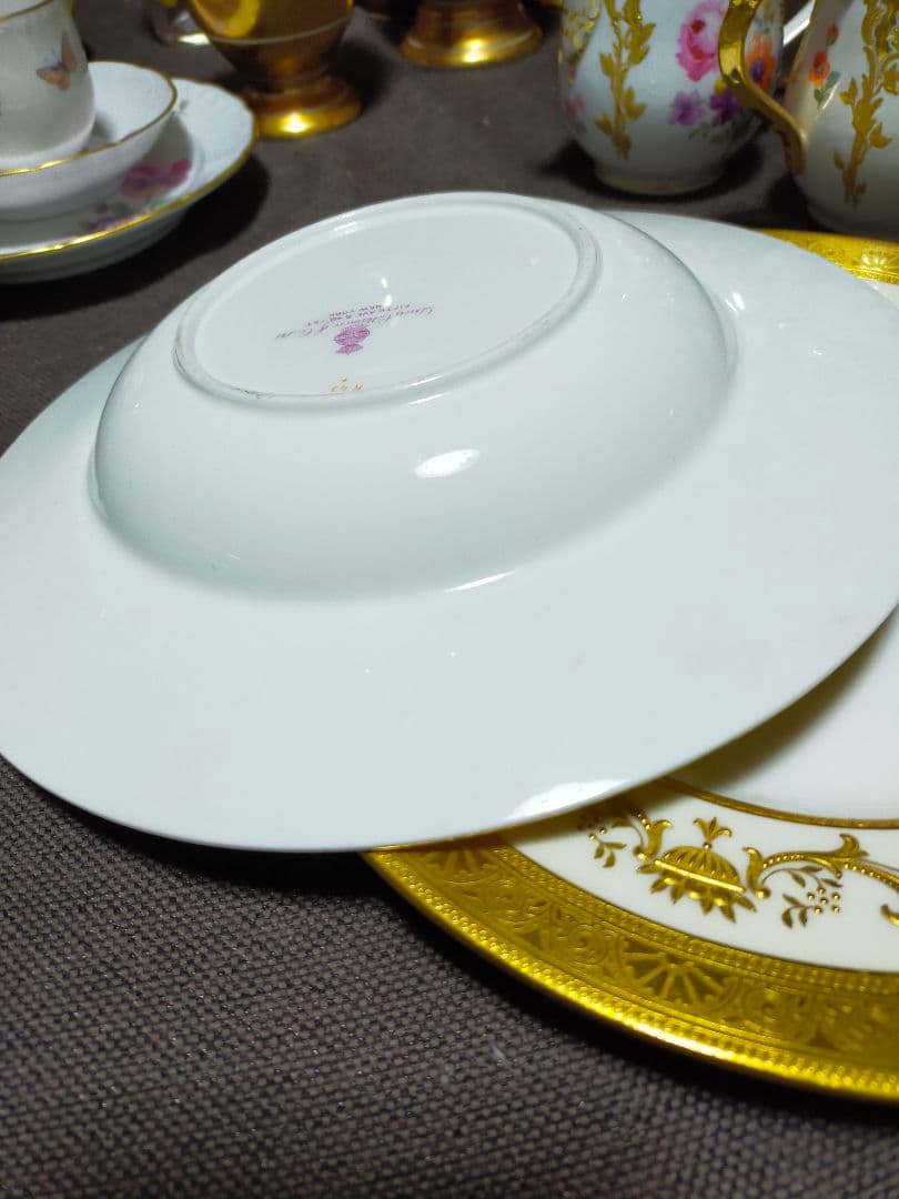 <迎賓館>２枚セット　ミントンコラモア　盛金ボウル&プレートセット