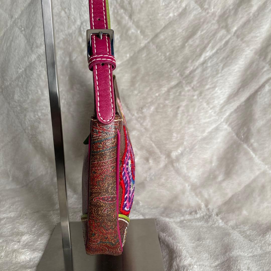 極美品　ETROエトロ　花柄刺繍ハンドバッグ　ペイズリー　ポシェット　イタリア製