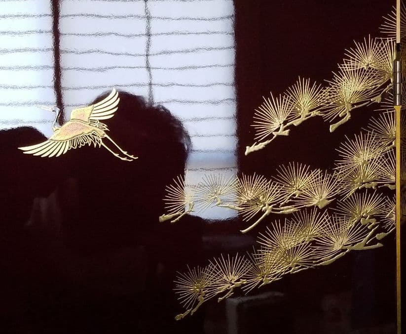 五月人形　屏風　月に松に鶴19号