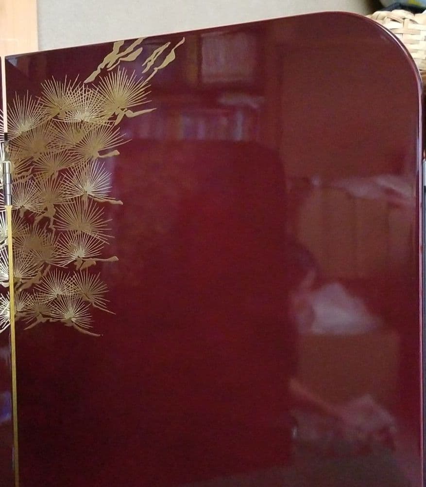 五月人形　屏風　月に松に鶴19号