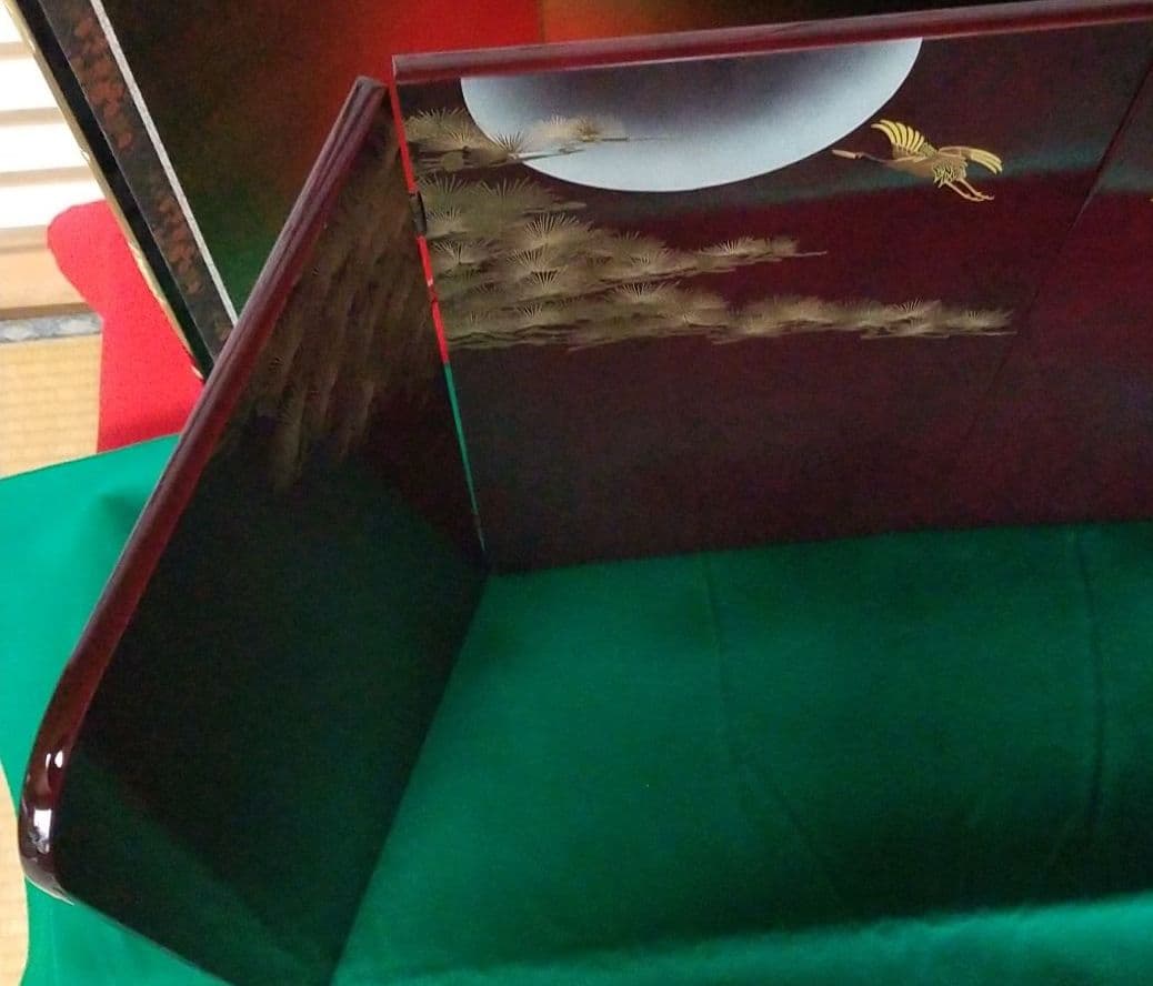 五月人形　屏風　月に松に鶴19号