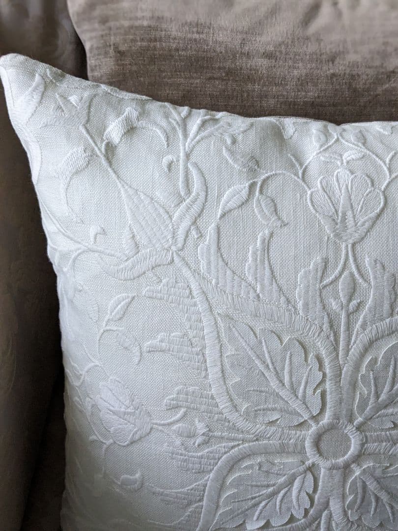 ウィリアムモリス　ピュアネットセイリングアップリケ　クッションカバー