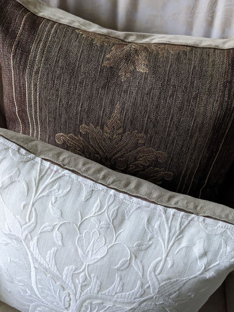 ウィリアムモリス　ピュアネットセイリングアップリケ　クッションカバー