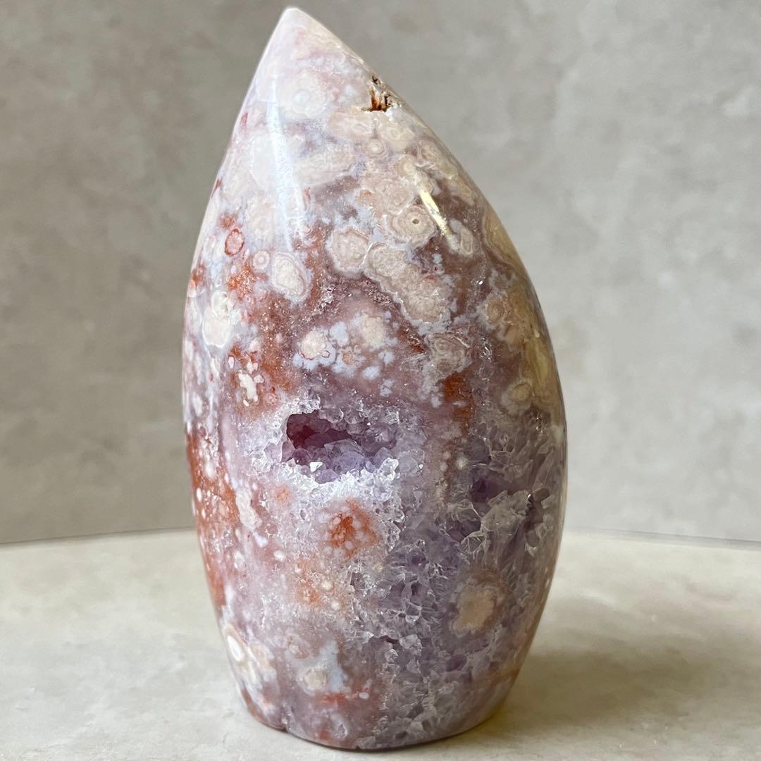 ピンクアメジスト　フラワーアゲート　共生　桜瑪瑙　フリーフォーム　天然石