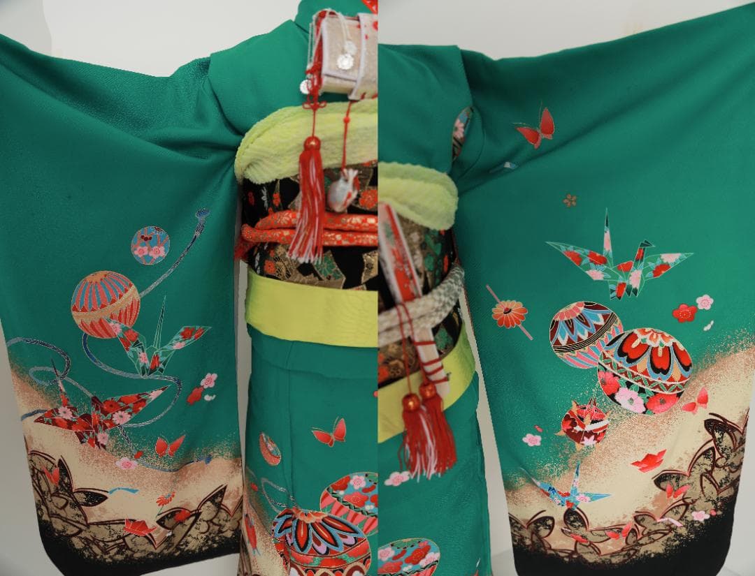 七五三　7歳　正絹　着物　セット　女の子 *a59