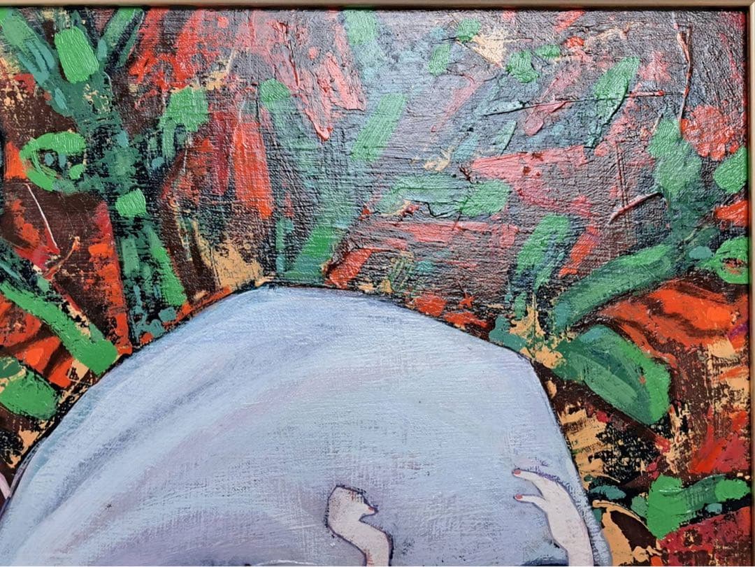 藤川さき 藤川沙樹「名前をおしえて」2018年 キャンバスに油彩 F6号 額装品