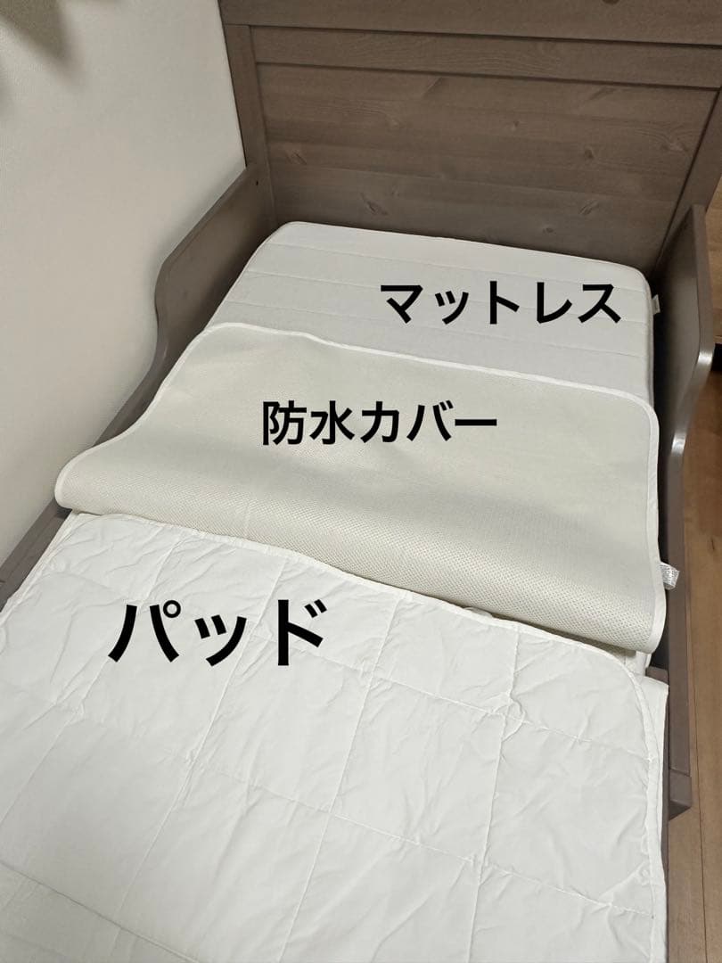 引き取り限定IKEA 伸長式ベッド マット・すのこ・カバー 一式セット