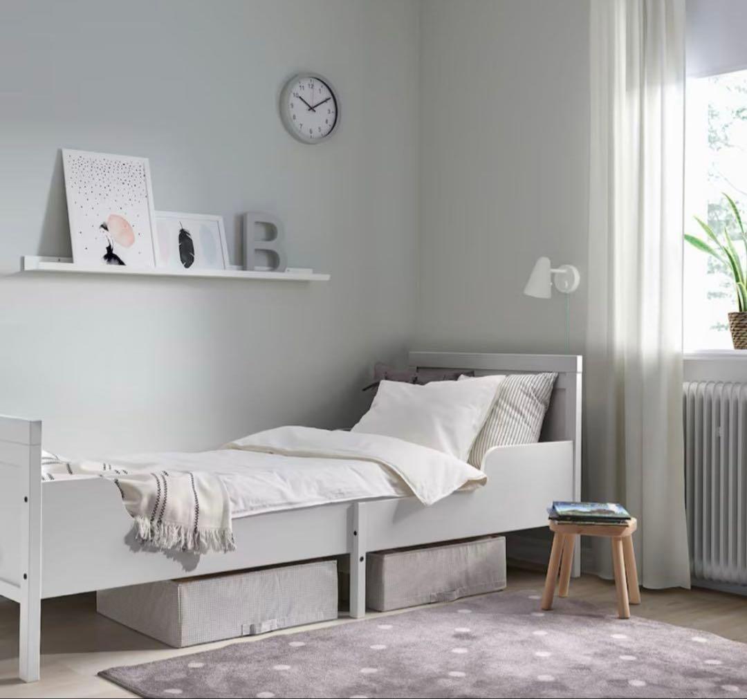 引き取り限定IKEA 伸長式ベッド マット・すのこ・カバー 一式セット