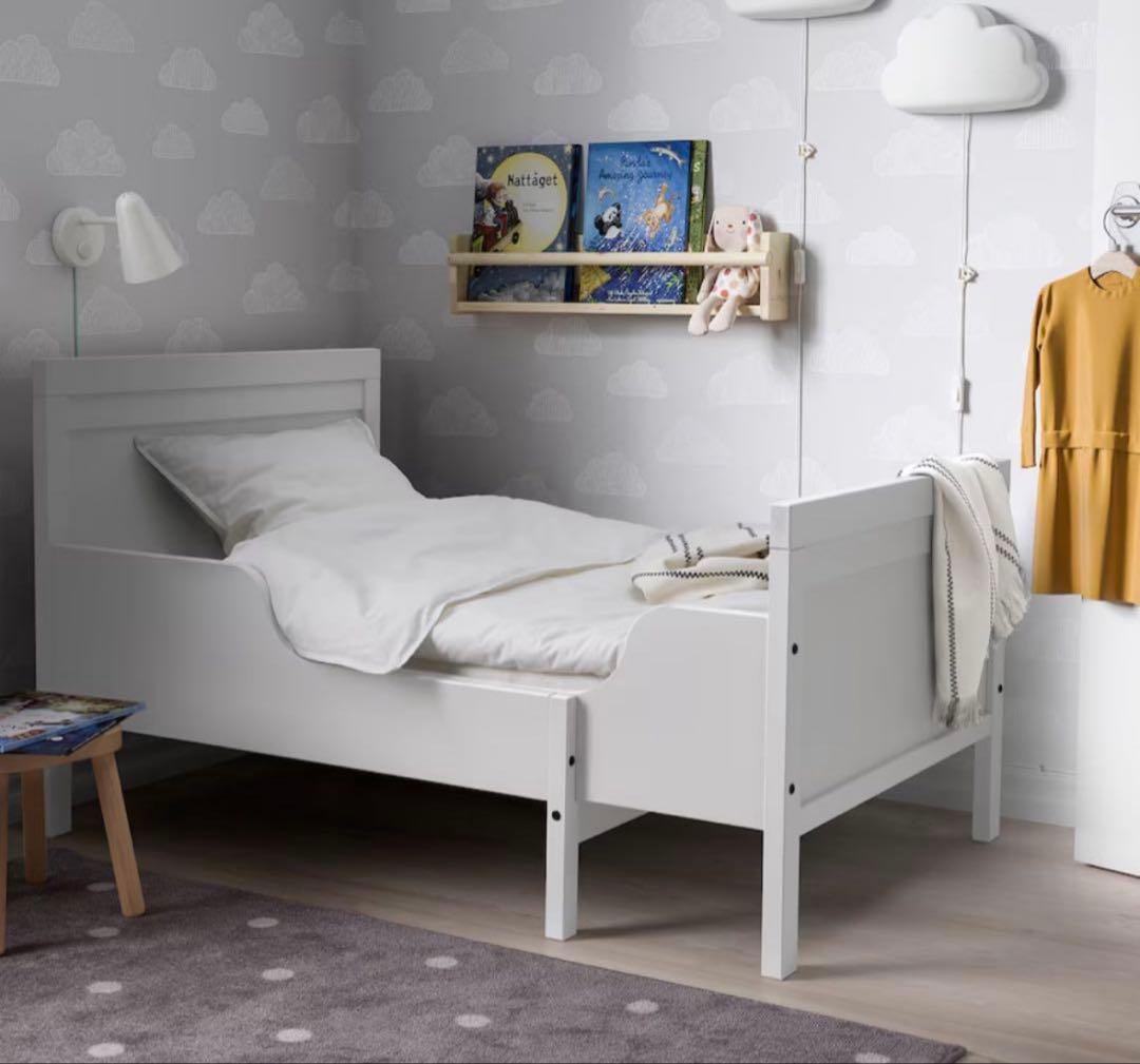 引き取り限定IKEA 伸長式ベッド マット・すのこ・カバー 一式セット