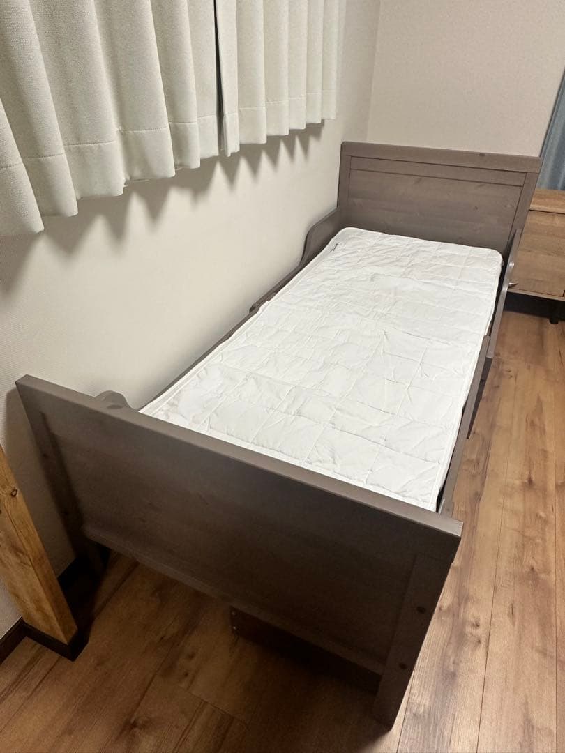 引き取り限定IKEA 伸長式ベッド マット・すのこ・カバー 一式セット