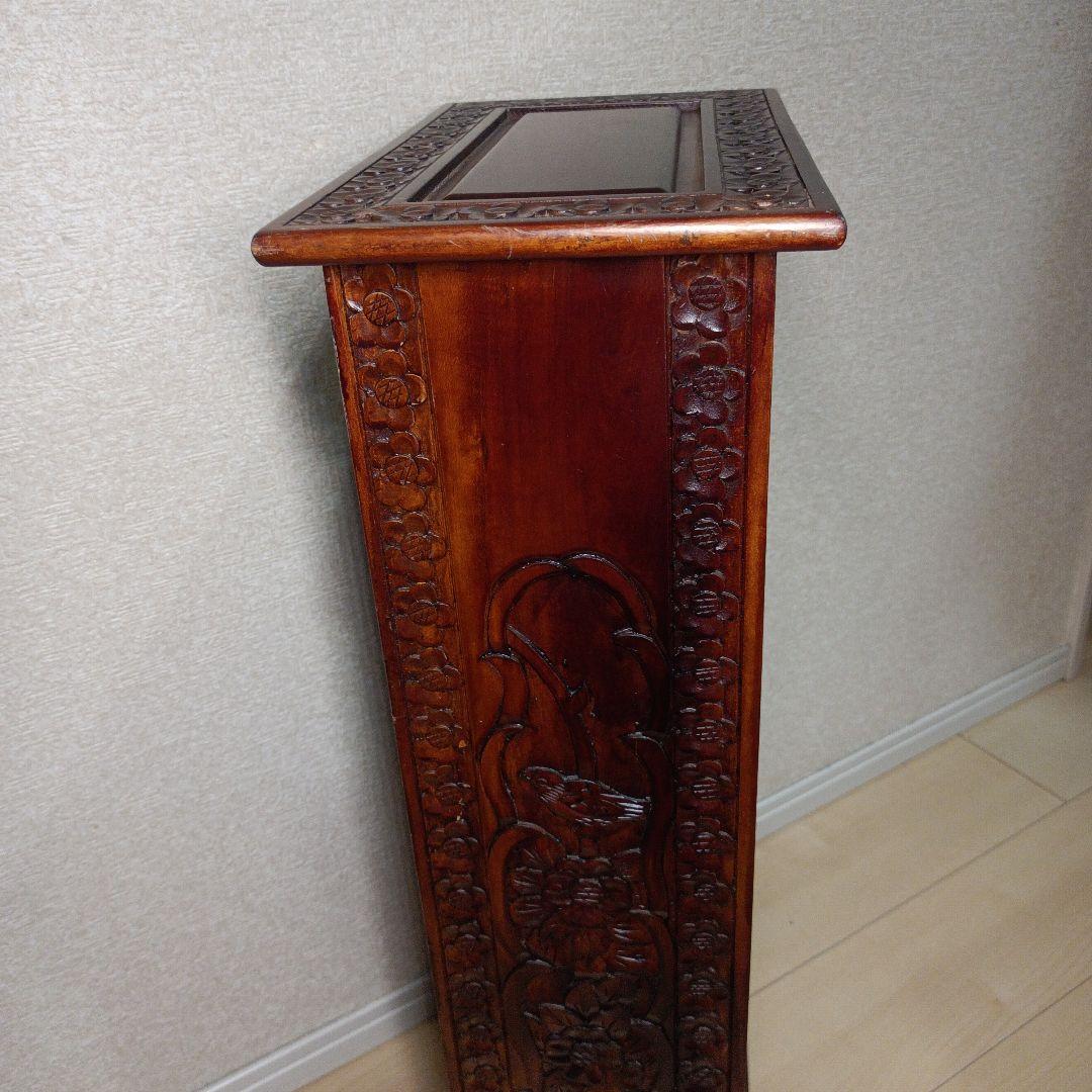 希少レア　アンティーク　木製 彫刻入り CD/DVD収納キャビネット/スタンド