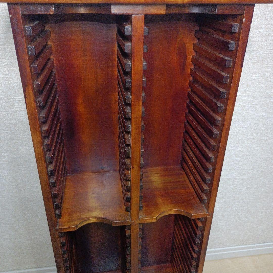 希少レア　アンティーク　木製 彫刻入り CD/DVD収納キャビネット/スタンド