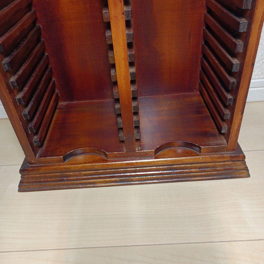 希少レア　アンティーク　木製 彫刻入り CD/DVD収納キャビネット/スタンド